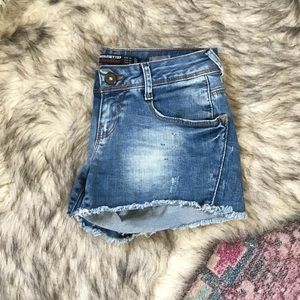 zara denim shorts